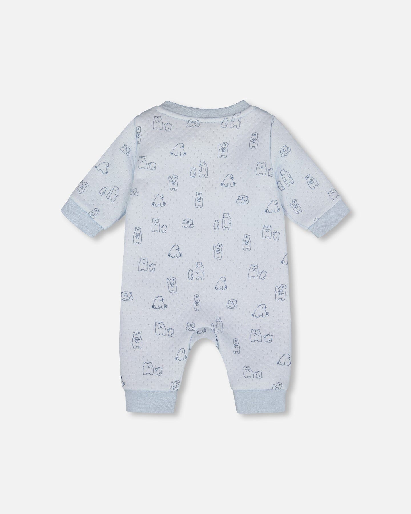Organic Cotton One-Piece And Baby Romper Blue Bear Print-1